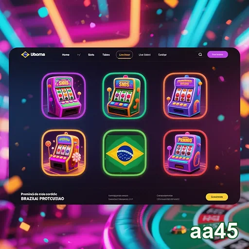 Imagens de caça-níqueis no site aa45, dedicado a jogos online no Brasil.